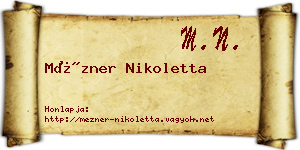 Mézner Nikoletta névjegykártya