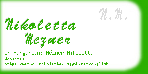 nikoletta mezner business card